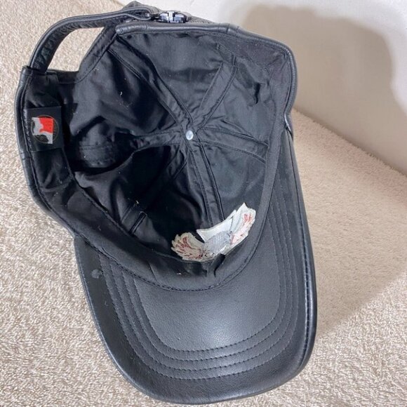 Black Lambskin Leather Hat - Picture 10 of 12